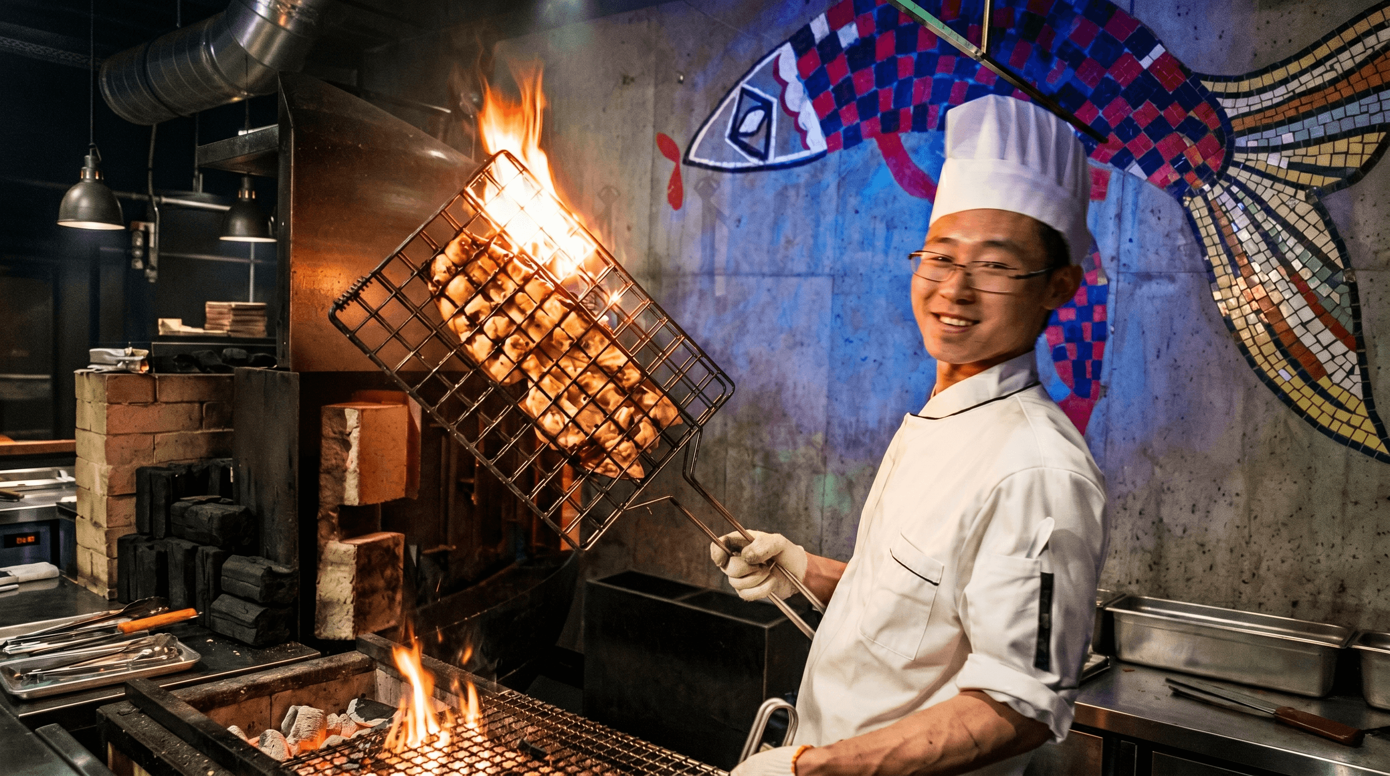 Chef showcasing culinary craft